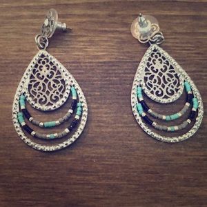 LK silver earring  with multicolor stones